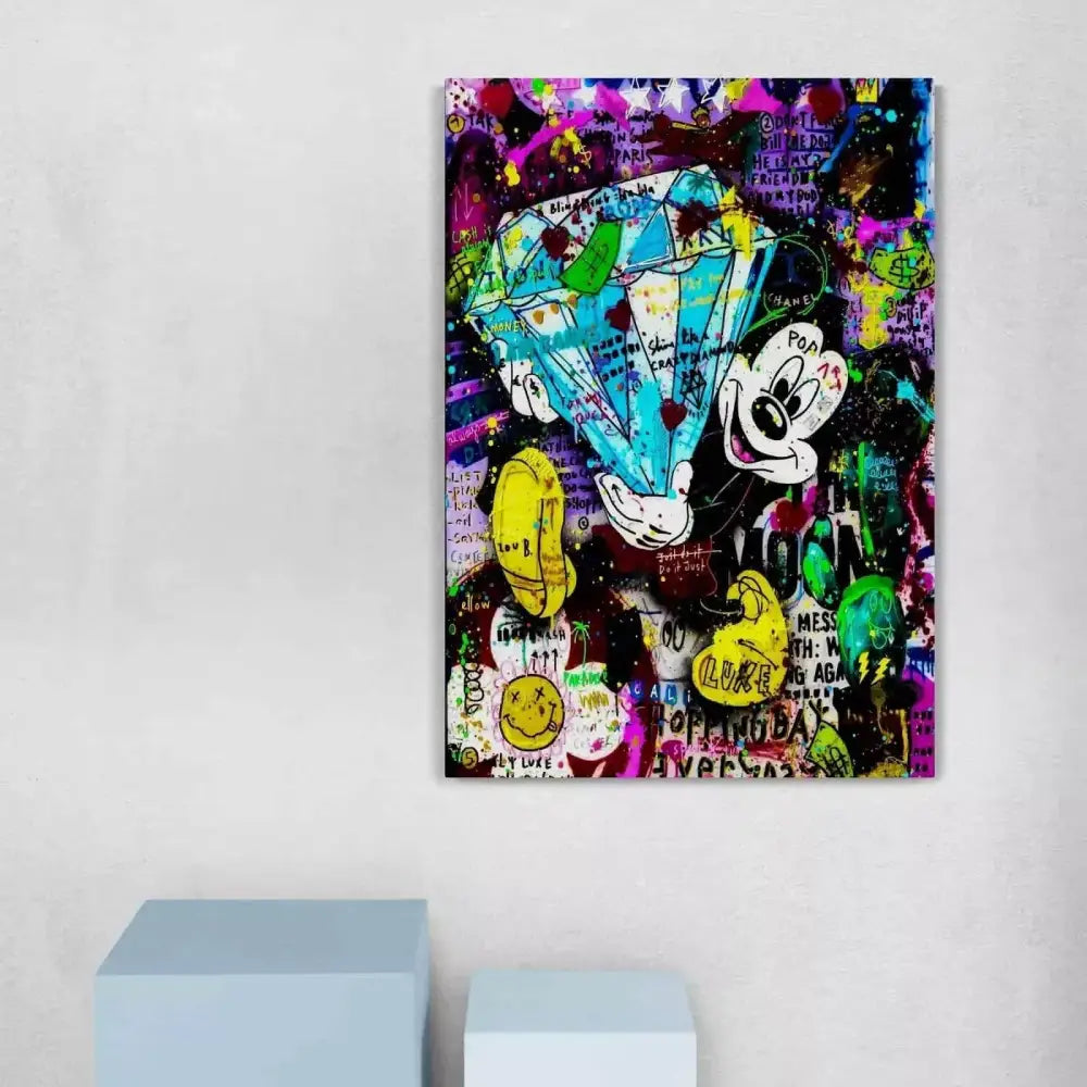 Tableau Street Art le diamant de Mickey - Montableaudeco