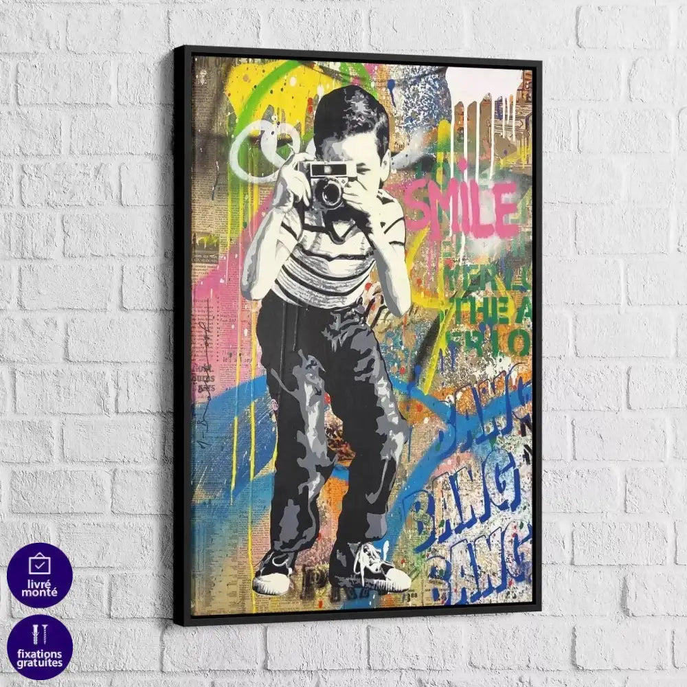 Tableau Street Art L'enfant à la Photo - Montableaudeco
