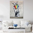 Tableau street art poétique – liberté, espoir, oiseau blanc