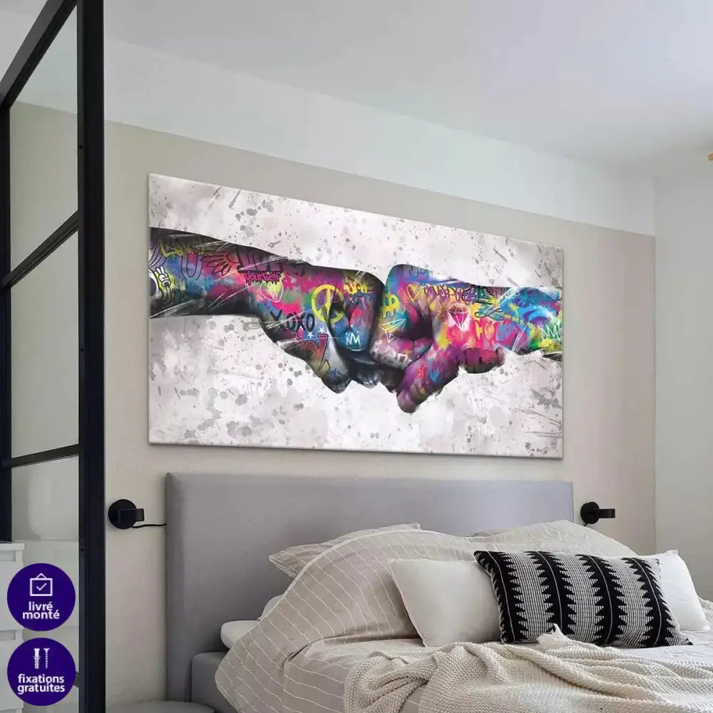Tableau Street Art Les Mains - Montableaudeco