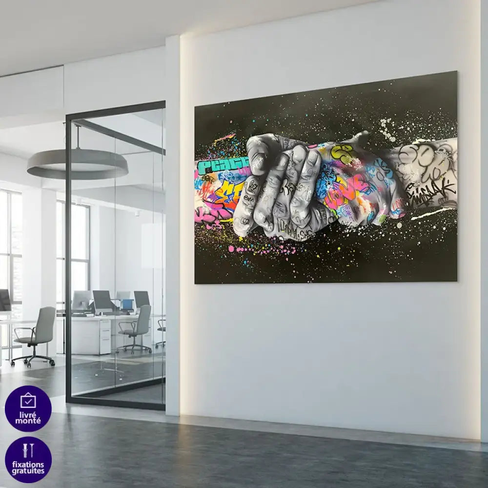 impression street art mains graffiti pour intérieur moderne