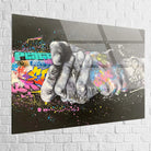 tableau design urbain poignée de main graffiti
