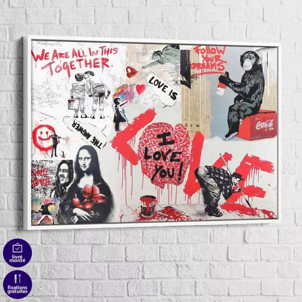 Tableau Street Art Love and Love - Montableaudeco