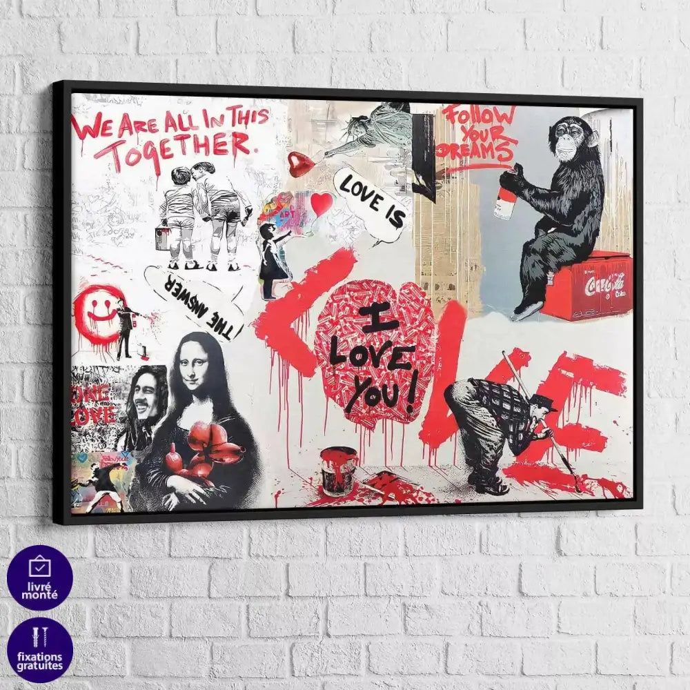 Tableau Street Art Love and Love - Montableaudeco