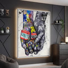 Tableau street art mains graffiti love décoration murale moderne