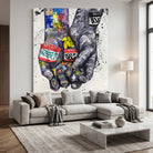 Tableau graffiti mains entrelacées style urbain contemporain