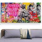 Tableau Street Art Love is all we Need - Montableaudeco