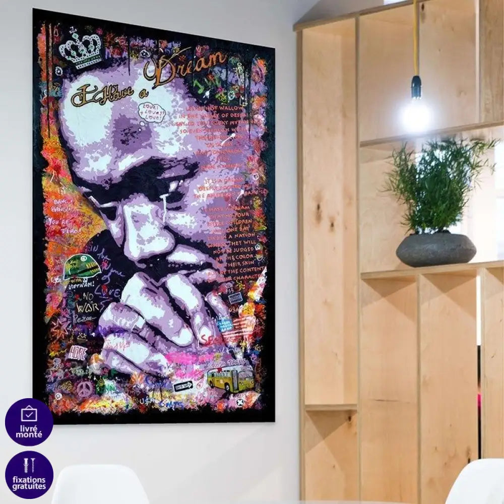 Tableau Street Art Martin Luther King - Montableaudeco