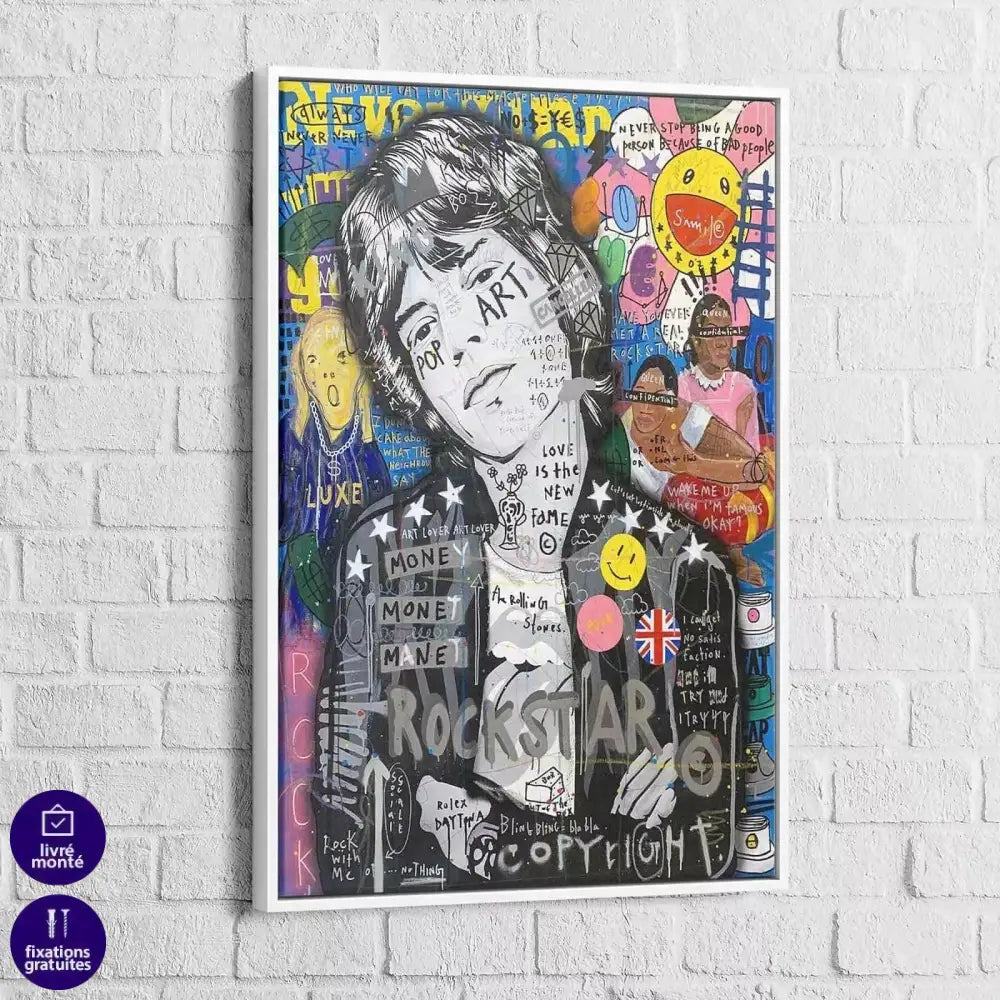 Tableau Street Art Mick Jagger - Montableaudeco