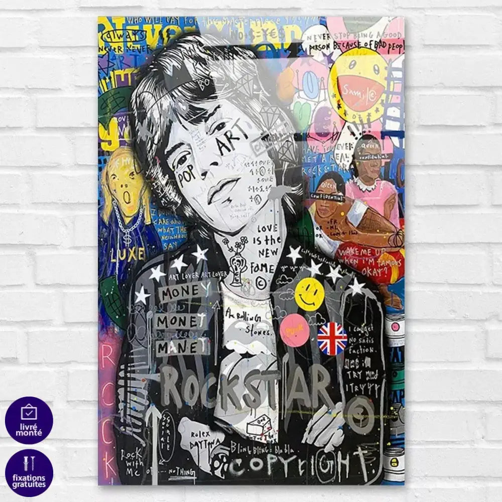 Tableau Street Art Mick Jagger - Montableaudeco
