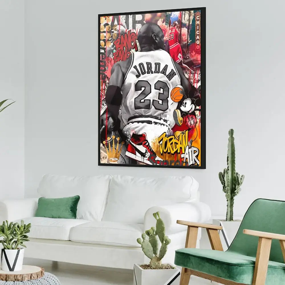 Jordan Air design canvas with iconic sneaker and urban lettering