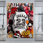 Michael Jordan Air street art painting, pop art graffiti style