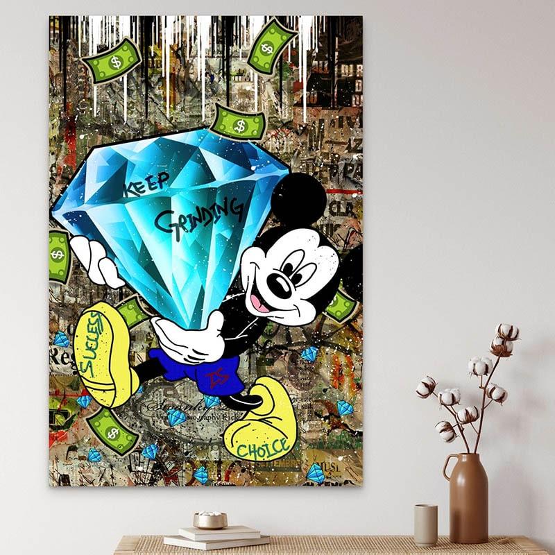 Tableau Street Art Mickey Diamant - Montableaudeco