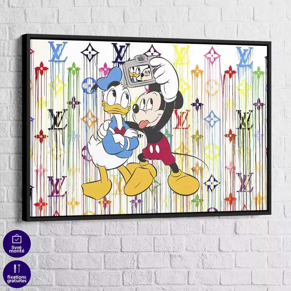 Tableau Street Art Mickey Donald & Louis Vuitton - Montableaudeco