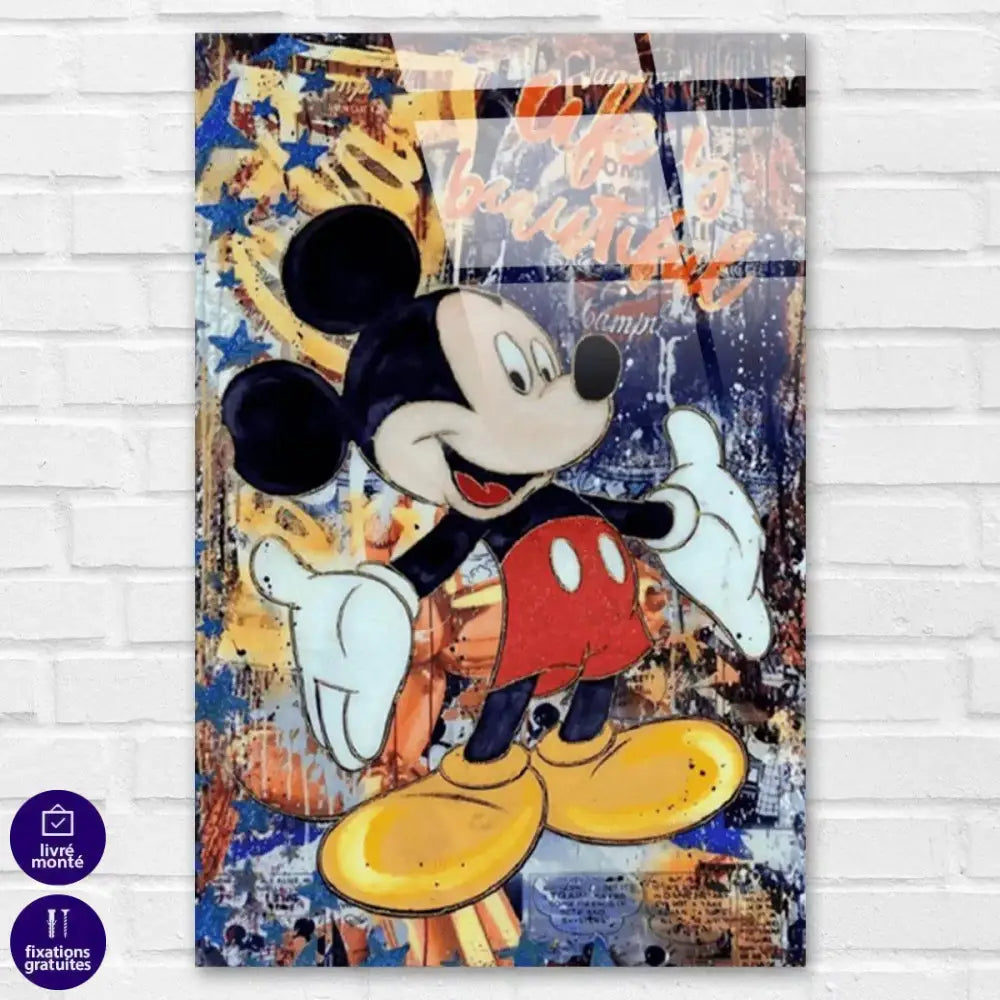 Tableau Street Art Mickey Life is Beautiful - Montableaudeco