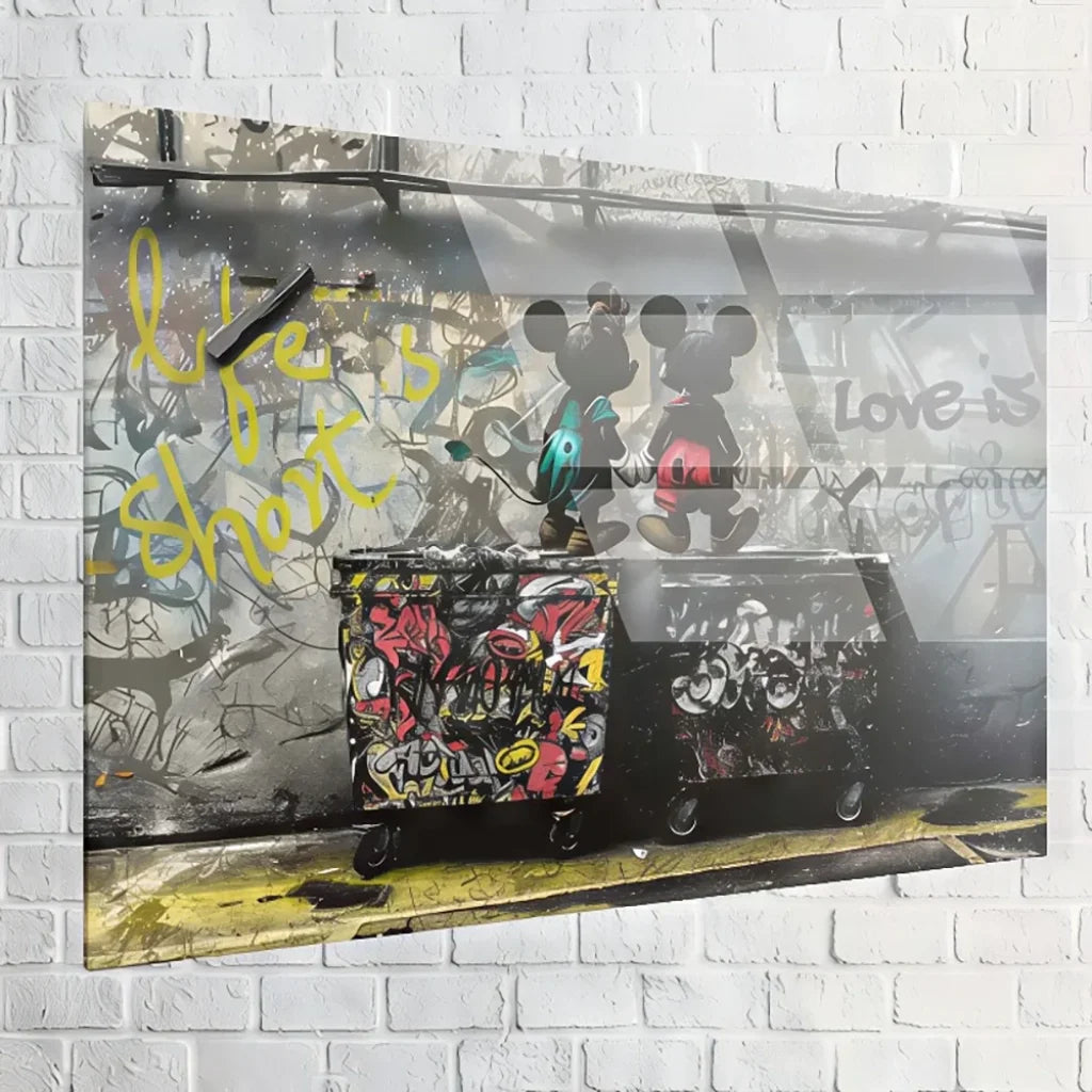 Tableau street art Mickey plexiglas effet brillant