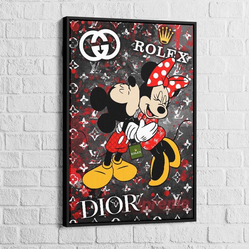 Tableau Street Art Mickey Minnie Rolex - Montableaudeco