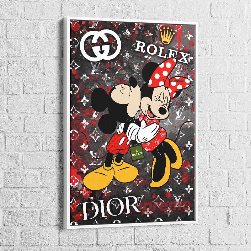 Tableau Street Art Mickey Minnie Rolex - Montableaudeco