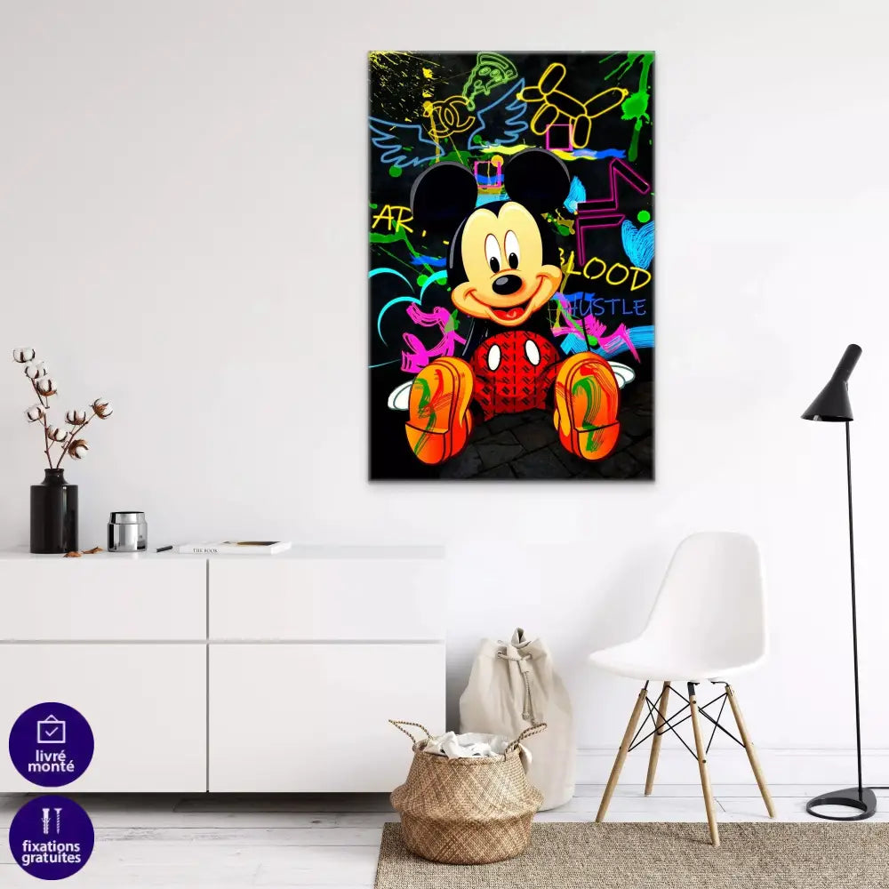 Tableau Street Art Mickey The Smile - Montableaudeco