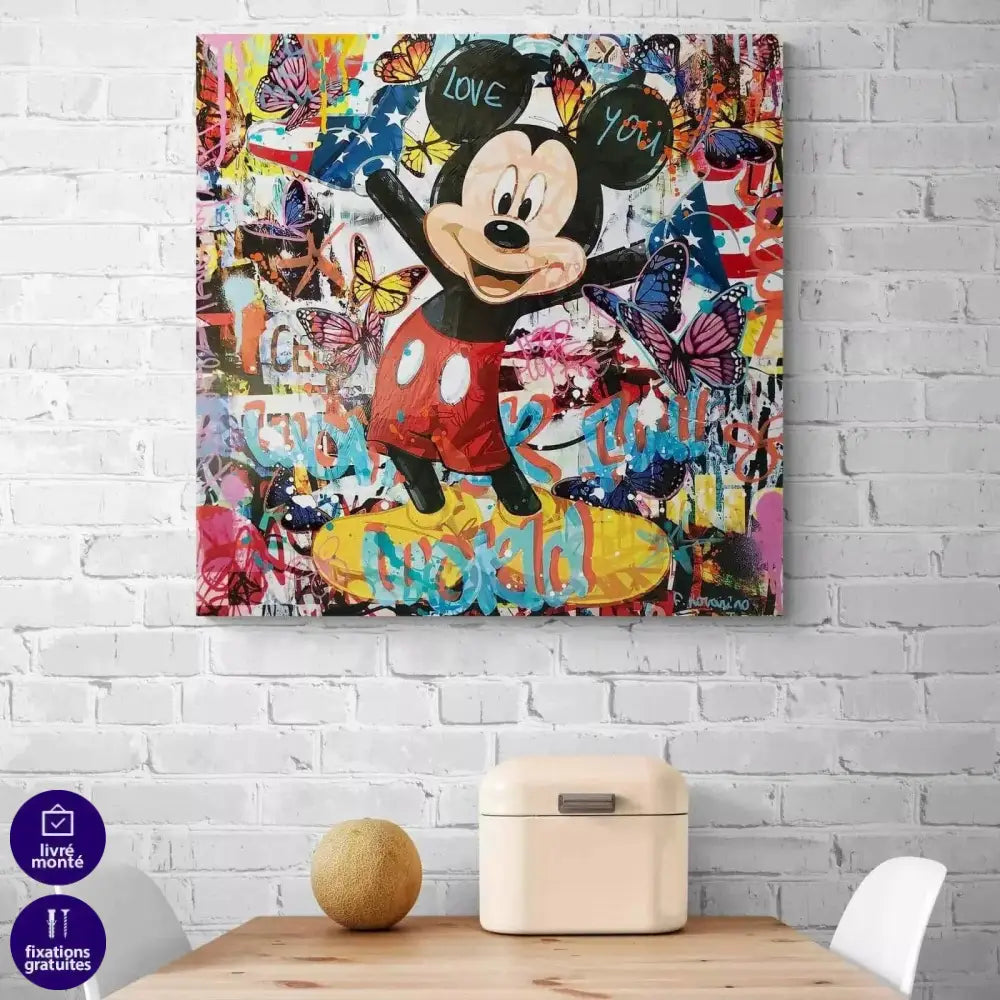 Tableau Street Art Mickey World - Montableaudeco