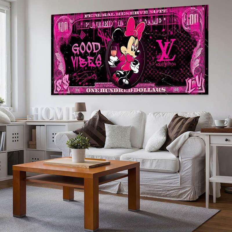 Tableau Street Art Minnie Good Vibes - Montableaudeco