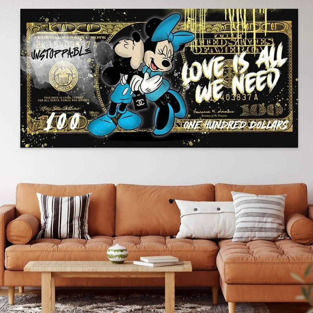 Tableau Street Art Minnie Love Is All - Montableaudeco