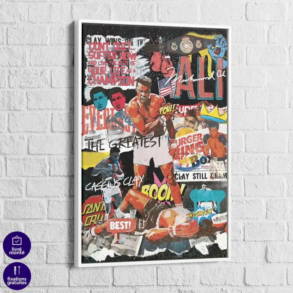 Tableau Street Art Mohamed Ali Graffiti - Montableaudeco