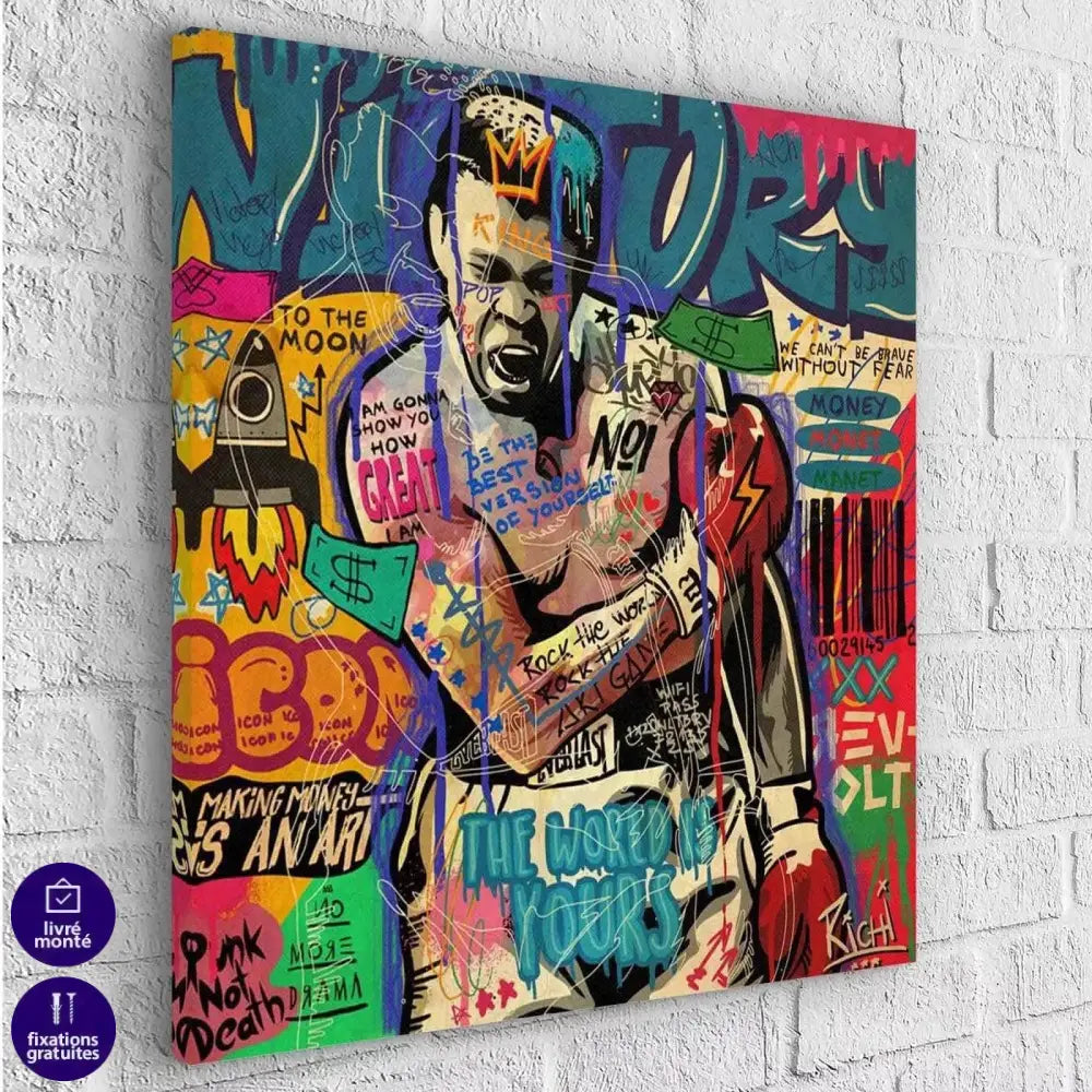 Tableau Street Art Mohamed Ali - Montableaudeco