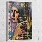 Tableau Street Art Mosaïque Pop Culture 40x60cm / Cadre Blanc Tableau Street art
