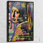 Tableau Street Art Mosaïque Pop Culture 40x60cm / Cadre Noir Tableau Street art
