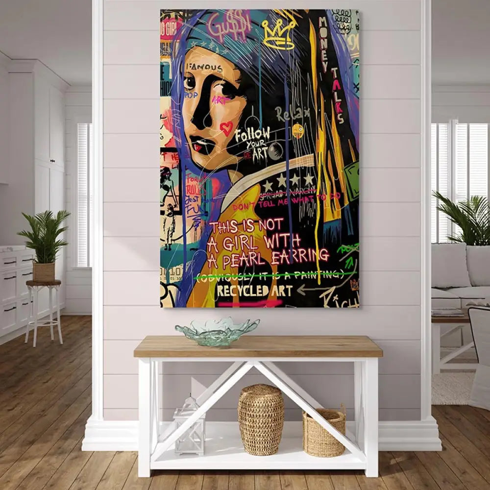 Tableau Street Art Mosaïque Pop Culture 40x60cm / Toile tendue sur châssis Tableau Street art