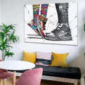 Tableau Toile Sneakers Painting – Décor Murial Art Urbain 16x24 Pouces, Sans Cadre, Pour Salon Chambre Bureau - 6