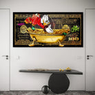 Tableau décoratif Picsou version street art avec effet doré

