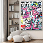 Tableau street art panthère rose graffiti moderne

