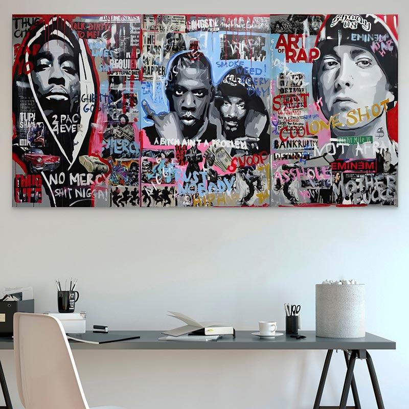 Tableau Street Art Rap All Stars - Montableaudeco