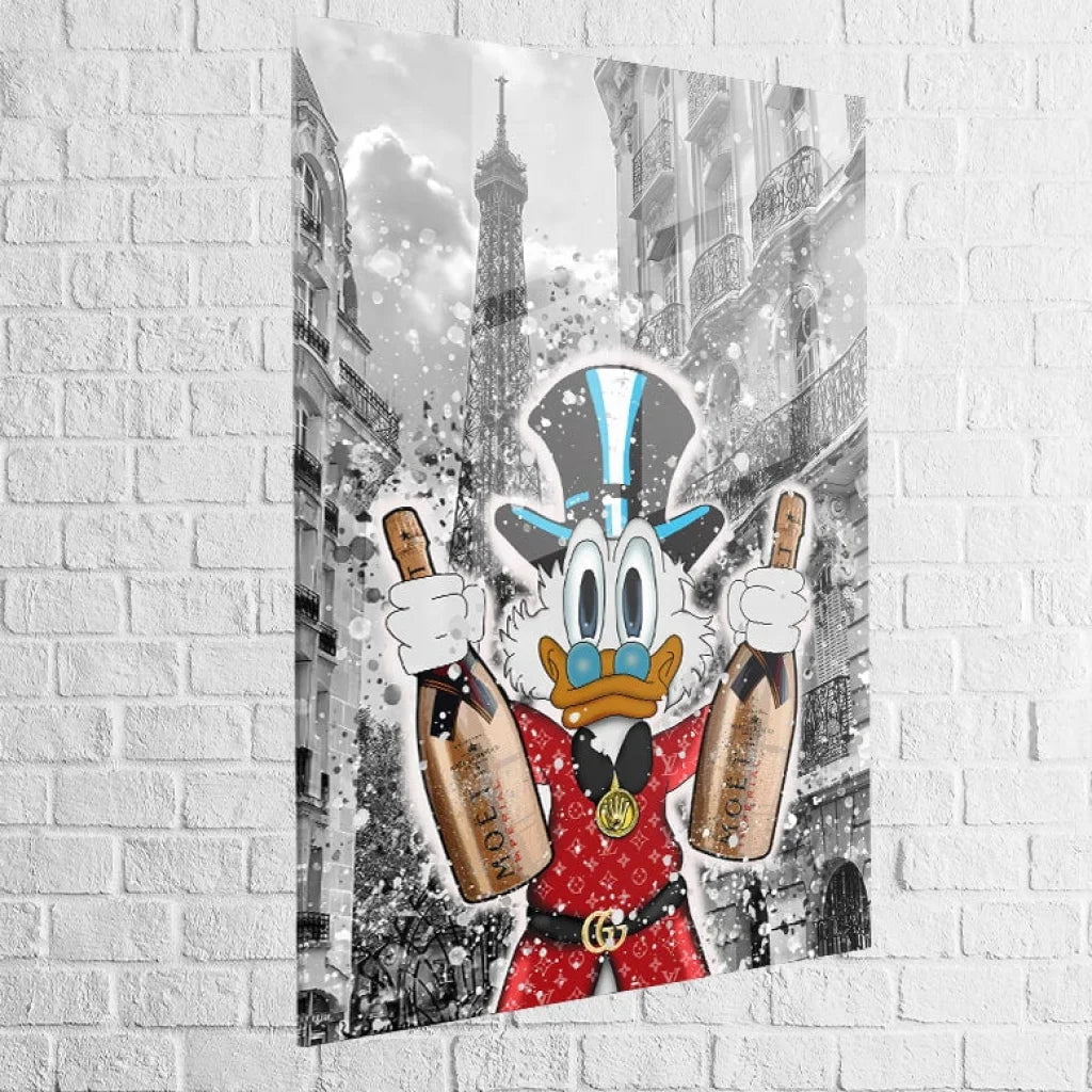 Tableau Street Art Rich Duck in Paris 40x60cm / Plexiglas Tableau Street Art