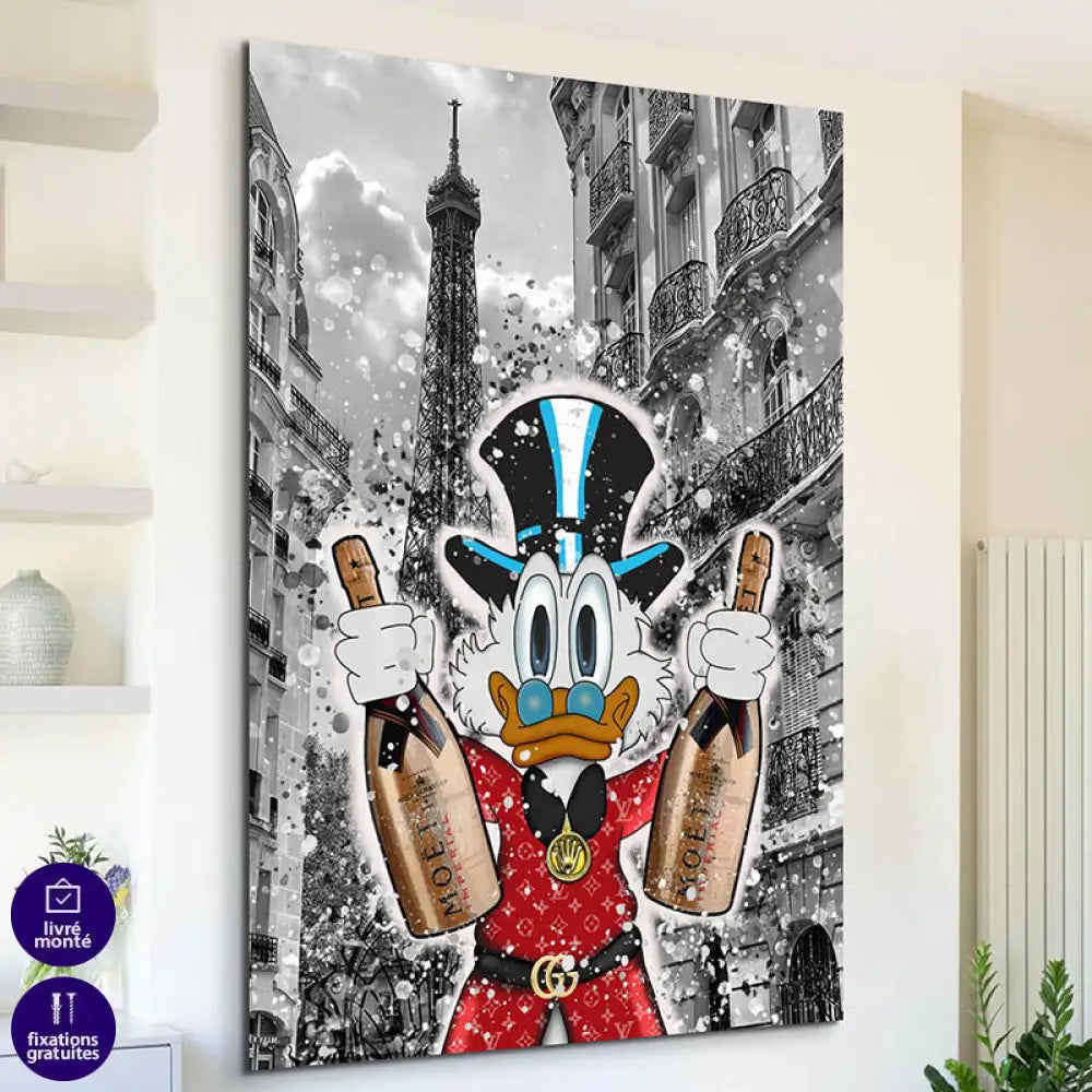 Tableau Street Art Rich Duck in Paris Tableau Street Art