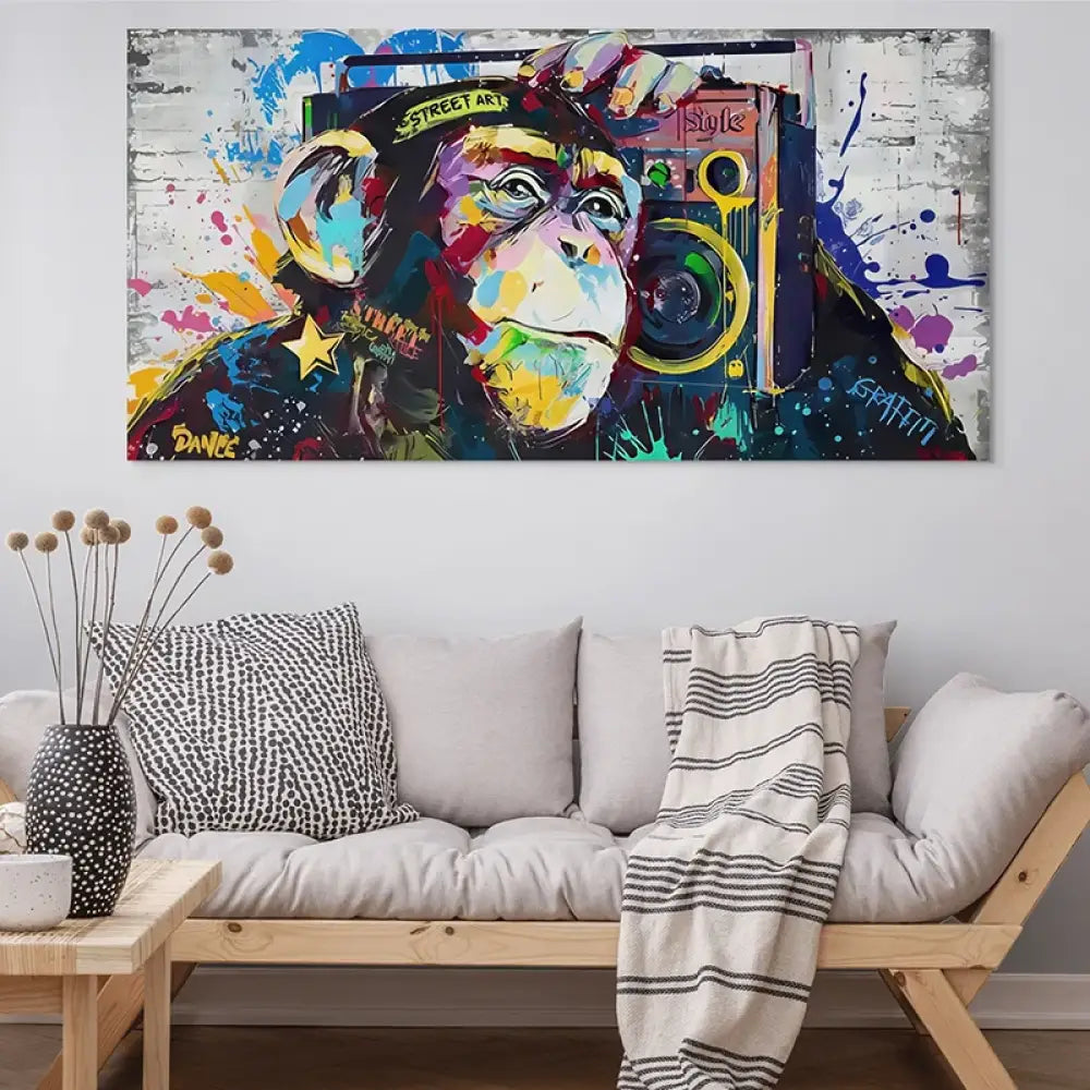 tableau singe coloré