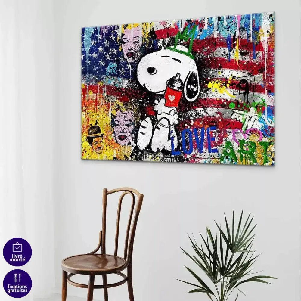 Tableau Street Art Snoopy - Montableaudeco