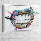 tableau street art sourire saturé B