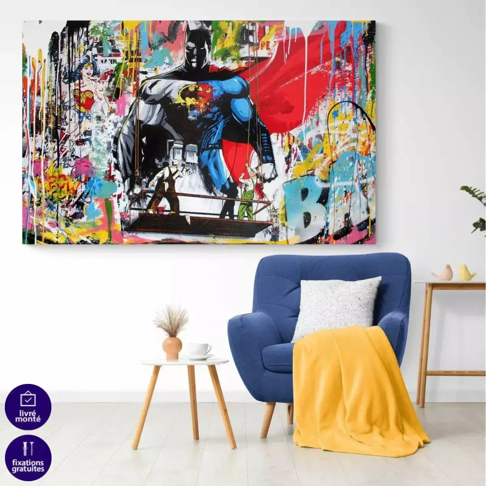 Tableau Street Art Super Héros Wall - Montableaudeco
