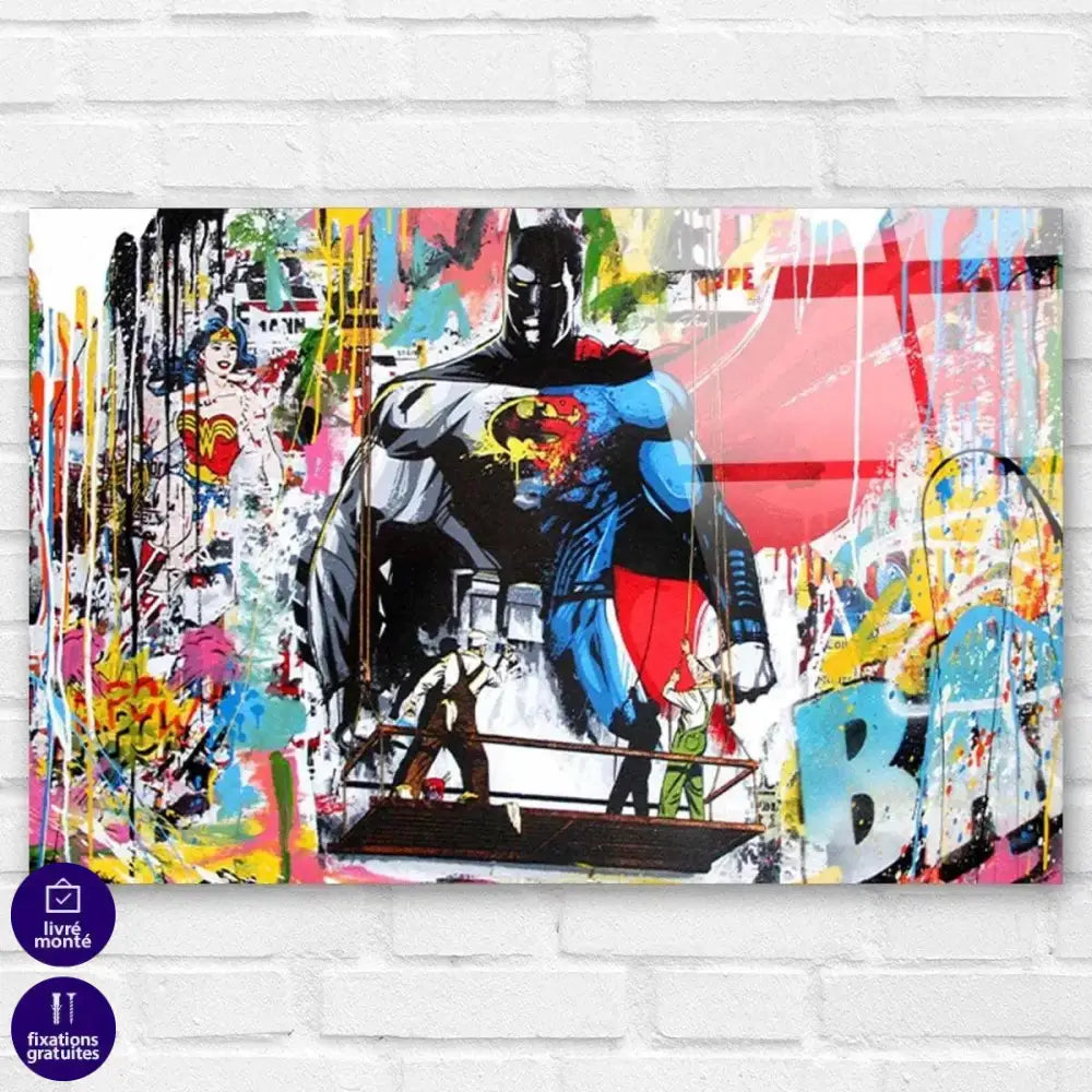 Tableau Street Art Super Héros Wall - Montableaudeco