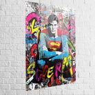 Superman Pop Graffiti Acrylic Glass Print, modern gloss finish