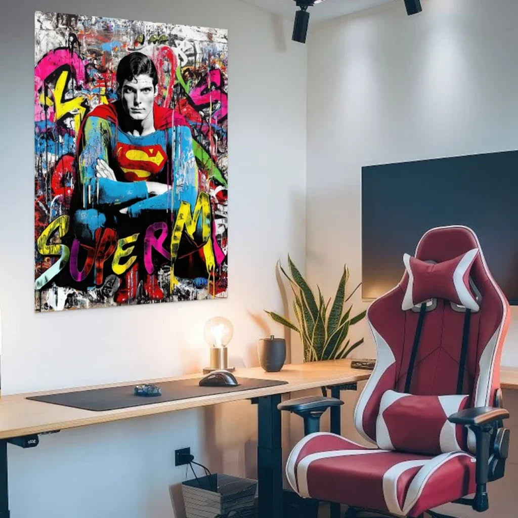 Tableau Street Art – Superman Pop Graffiti - Tableau Paris