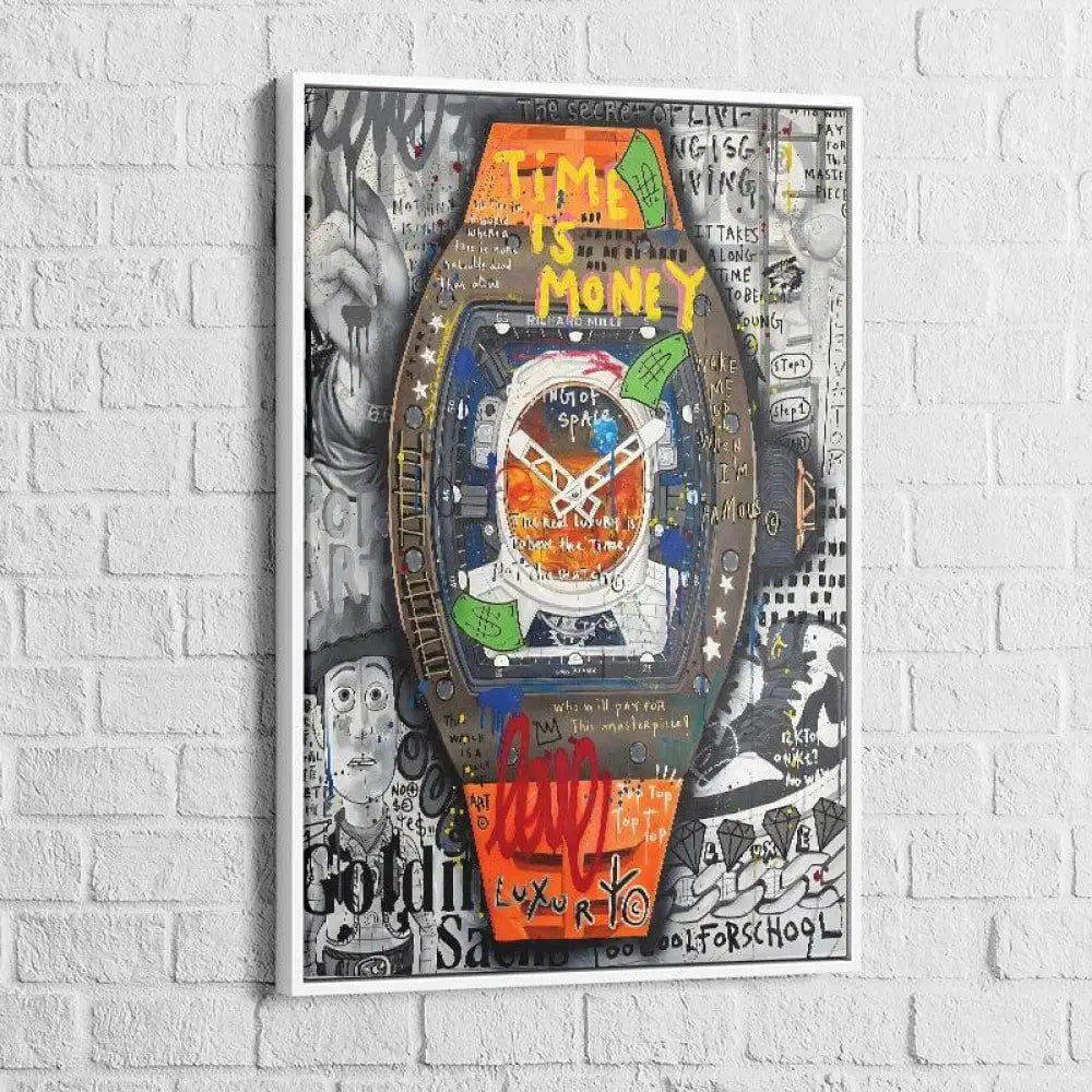 Tableau Street Art Time is Money - Montableaudeco