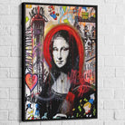 Tableau Street Art Urban Mona 40x60cm / Cadre Noir Tableau Street art