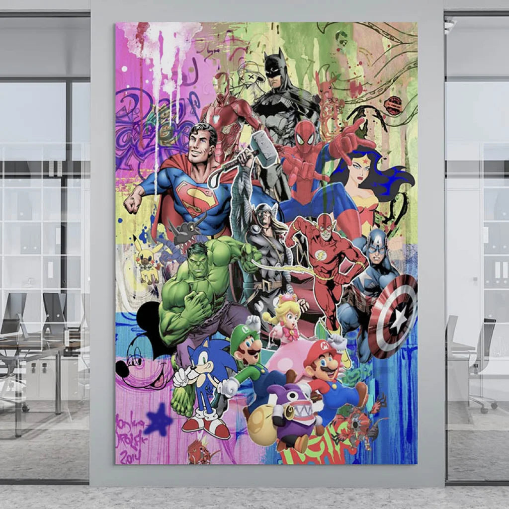 Tableau Street Art Urban Pop Icons 40x60cm / Affiche sans cadre Tableau Street Art