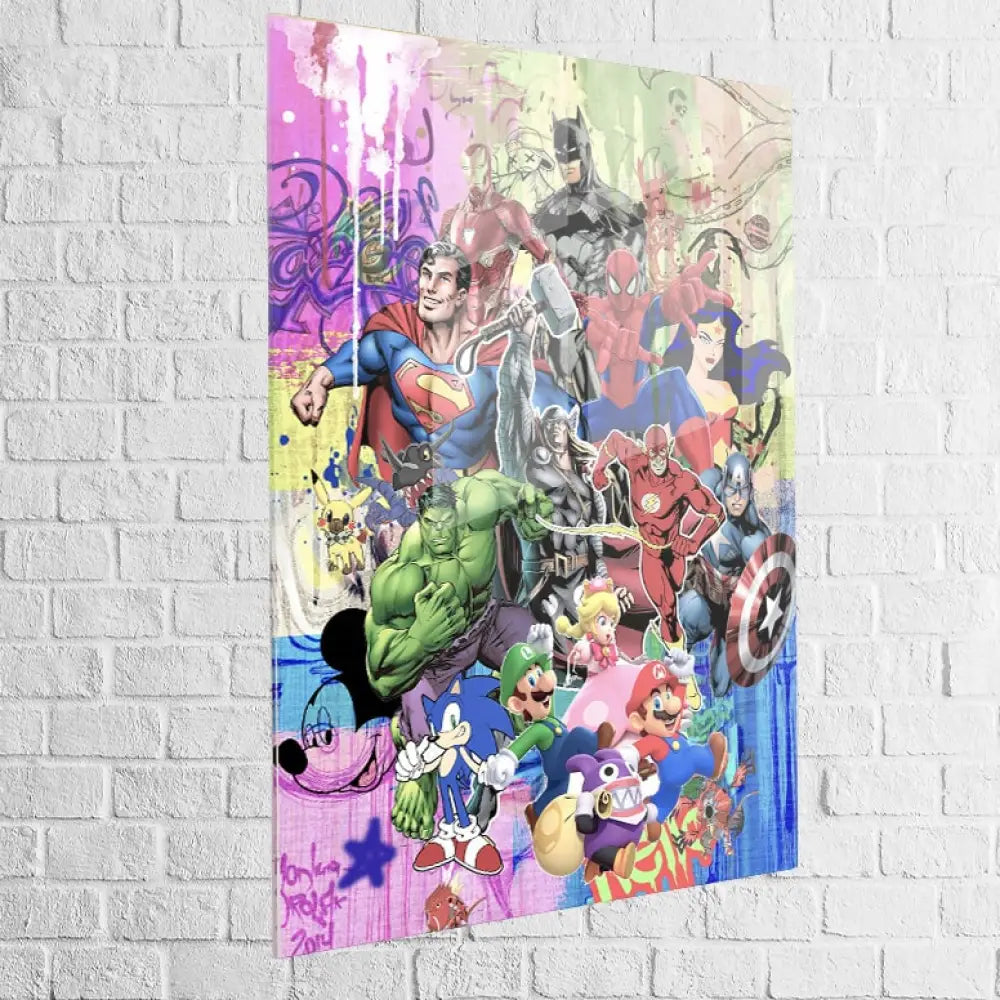 Tableau Street Art Urban Pop Icons 40x60cm / Plexiglas Tableau Street Art