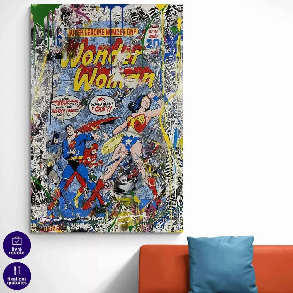 Tableau Street Art Wonder Woman - Montableaudeco