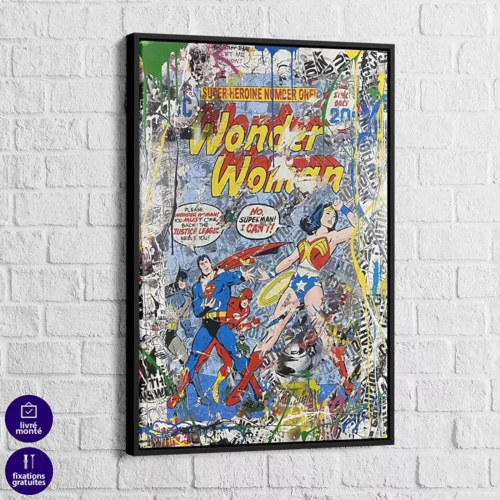 Tableau Street Art Wonder Woman - Montableaudeco